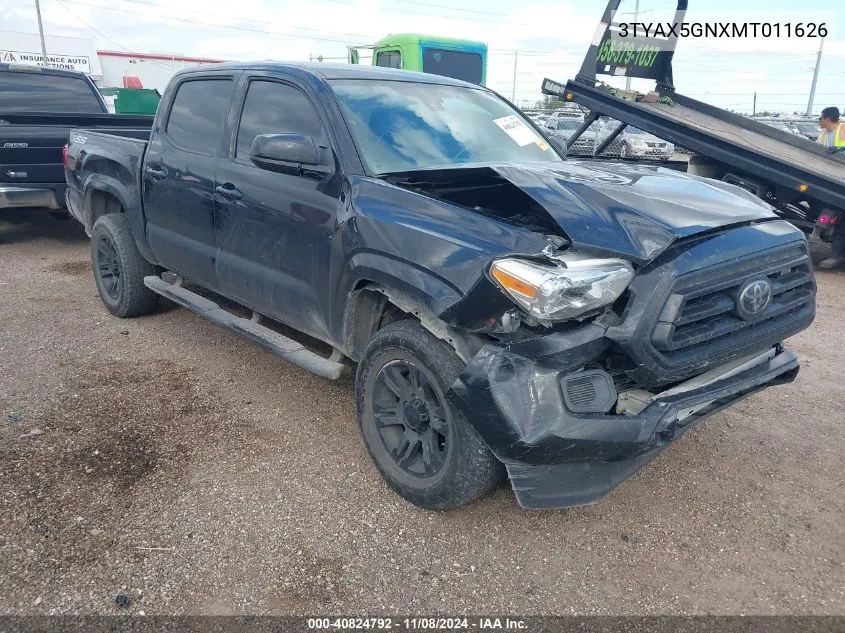 2021 Toyota Tacoma Sr VIN: 3TYAX5GNXMT011626 Lot: 40824792