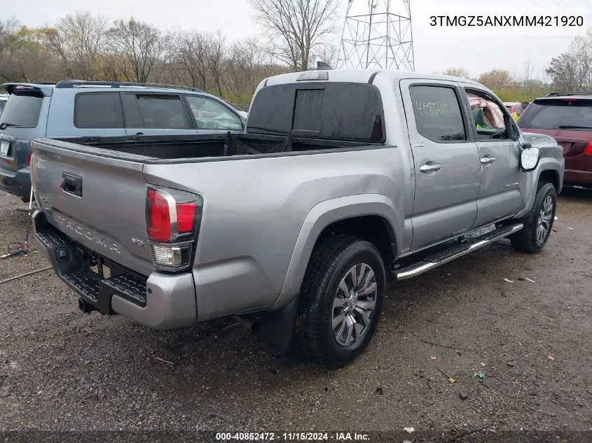 2021 Toyota Tacoma Limited VIN: 3TMGZ5ANXMM421920 Lot: 40852472