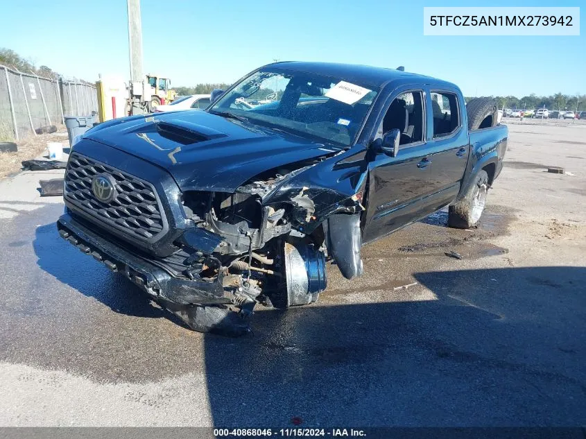 2021 Toyota Tacoma Trd Sport VIN: 5TFCZ5AN1MX273942 Lot: 40868046