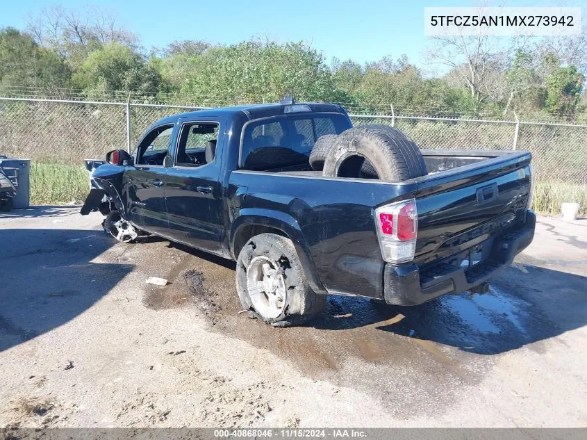 2021 Toyota Tacoma Trd Sport VIN: 5TFCZ5AN1MX273942 Lot: 40868046