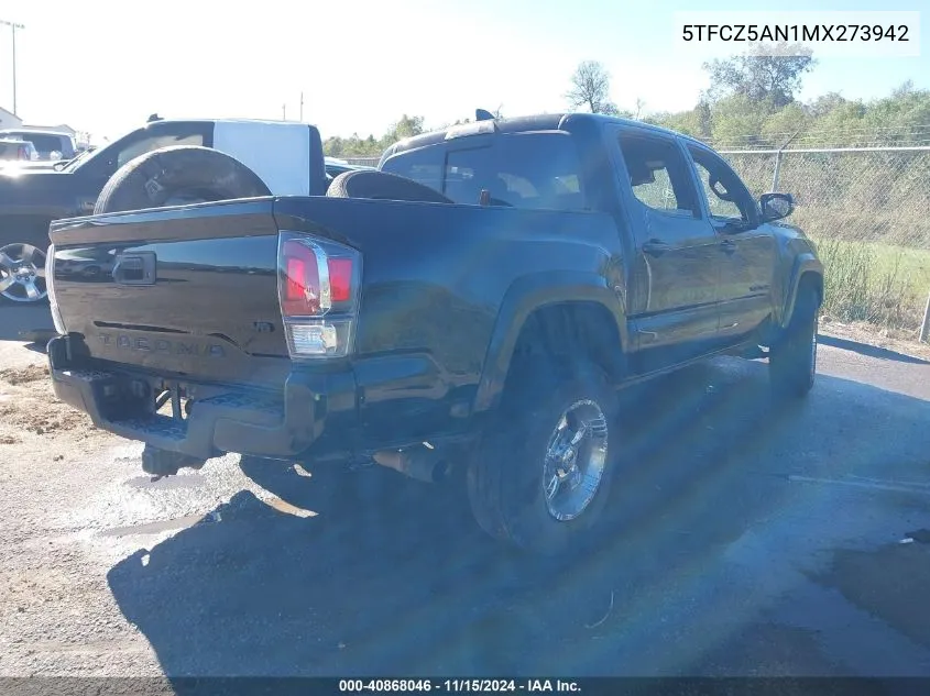 2021 Toyota Tacoma Trd Sport VIN: 5TFCZ5AN1MX273942 Lot: 40868046