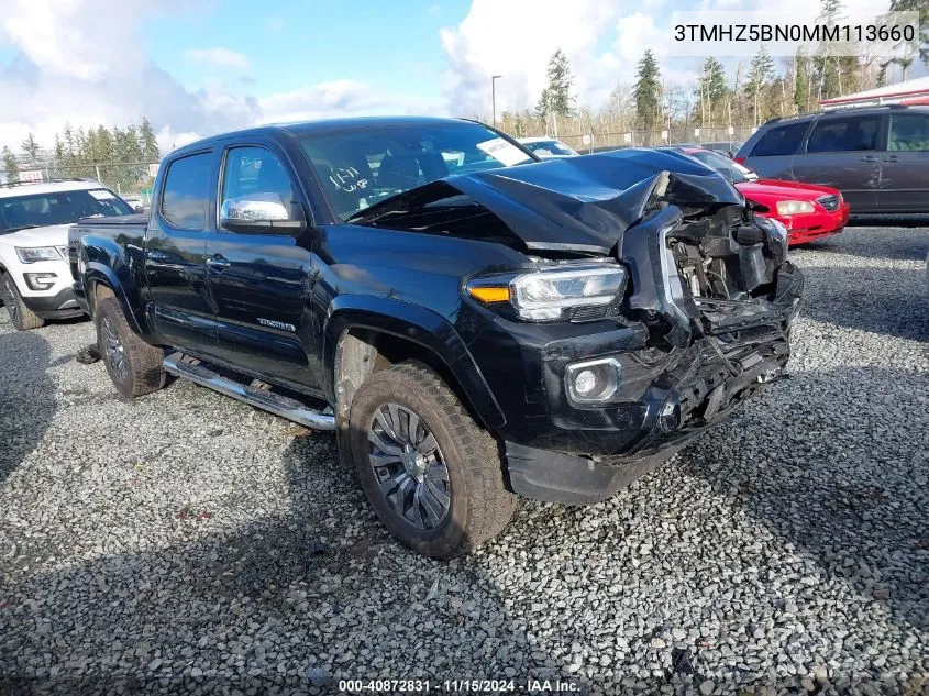 2021 Toyota Tacoma Limited VIN: 3TMHZ5BN0MM113660 Lot: 40872831