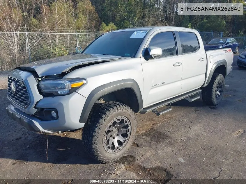 2021 Toyota Tacoma Trd Off-Road VIN: 5TFCZ5AN4MX262840 Lot: 40878293