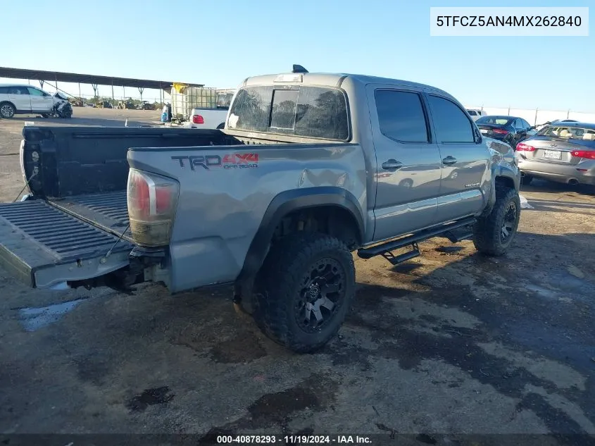 2021 Toyota Tacoma Trd Off-Road VIN: 5TFCZ5AN4MX262840 Lot: 40878293