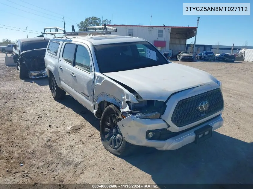 2021 Toyota Tacoma Limited VIN: 3TYGZ5AN8MT027112 Lot: 40882606