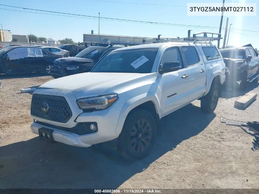 2021 Toyota Tacoma Limited VIN: 3TYGZ5AN8MT027112 Lot: 40882606