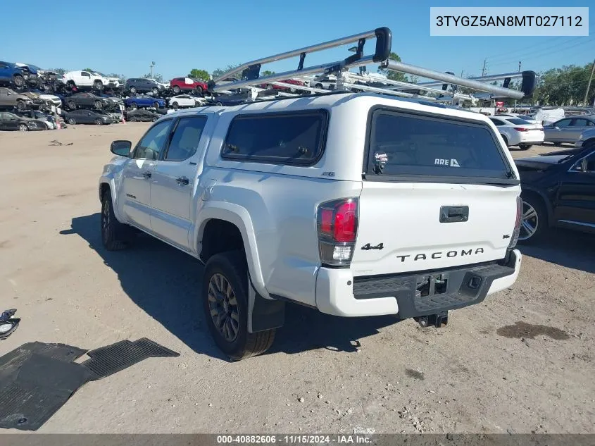 2021 Toyota Tacoma Limited VIN: 3TYGZ5AN8MT027112 Lot: 40882606