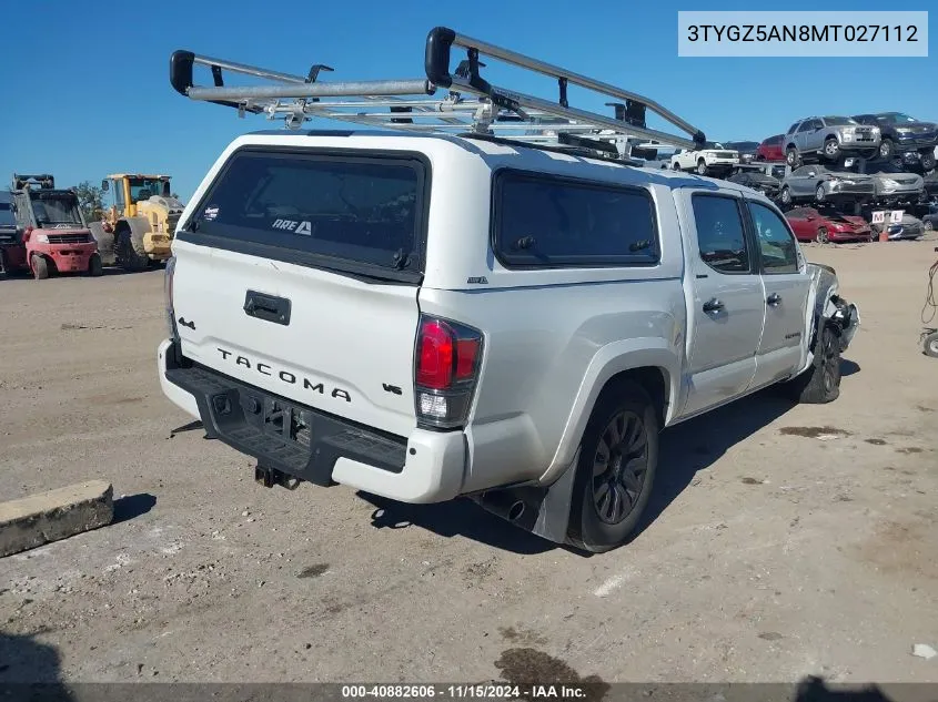 2021 Toyota Tacoma Limited VIN: 3TYGZ5AN8MT027112 Lot: 40882606