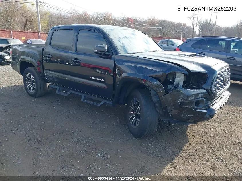 2021 Toyota Tacoma Trd Sport VIN: 5TFCZ5AN1MX252203 Lot: 40893454