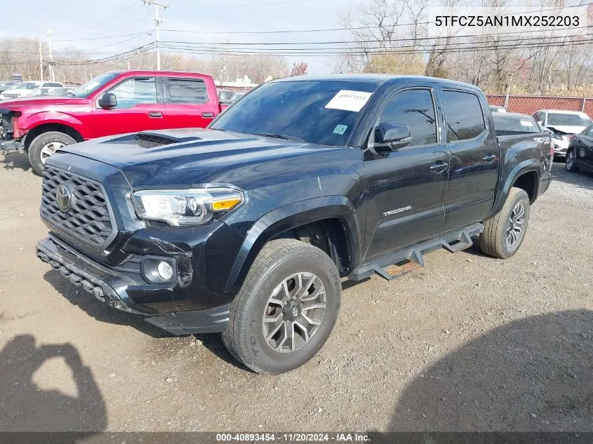 2021 Toyota Tacoma Trd Sport VIN: 5TFCZ5AN1MX252203 Lot: 40893454