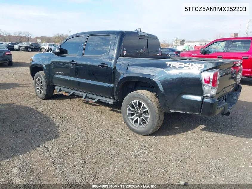 2021 Toyota Tacoma Trd Sport VIN: 5TFCZ5AN1MX252203 Lot: 40893454