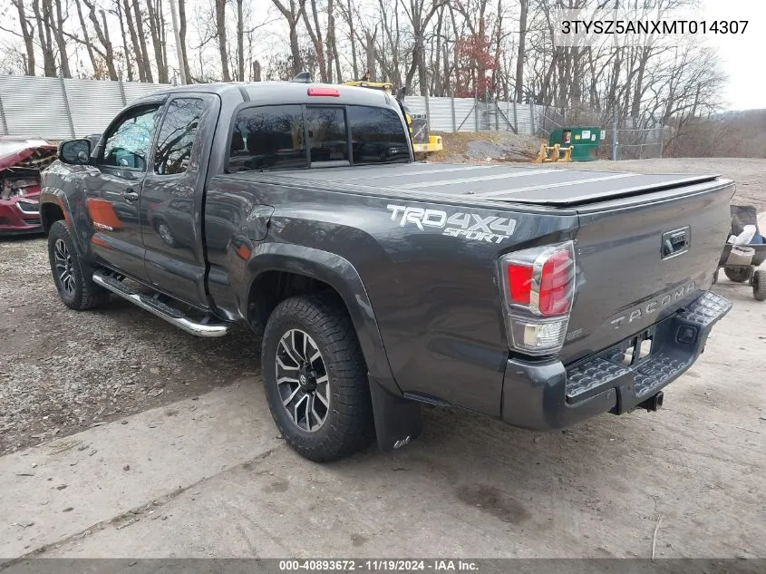 2021 Toyota Tacoma Trd Sport VIN: 3TYSZ5ANXMT014307 Lot: 40893672