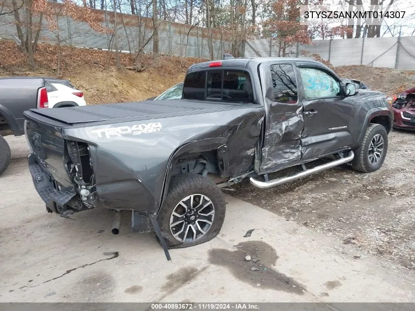 2021 Toyota Tacoma Trd Sport VIN: 3TYSZ5ANXMT014307 Lot: 40893672