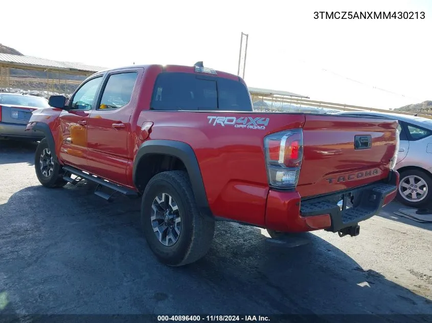 2021 Toyota Tacoma Trd Off-Road VIN: 3TMCZ5ANXMM430213 Lot: 40896400