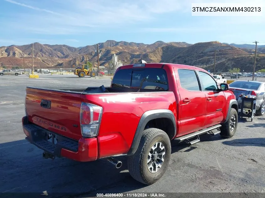 2021 Toyota Tacoma Trd Off-Road VIN: 3TMCZ5ANXMM430213 Lot: 40896400