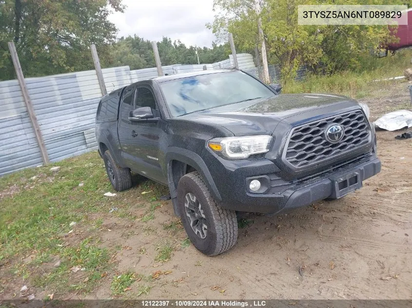 2022 Toyota Tacoma Access Cab/Sr/Sr5/Trd Sport/Trd Off Road VIN: 3TYSZ5AN6NT089829 Lot: 12122397