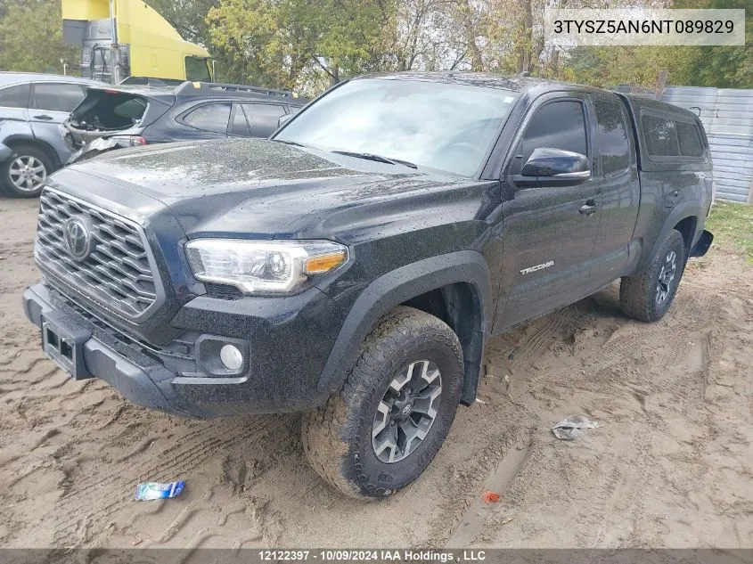 2022 Toyota Tacoma Access Cab/Sr/Sr5/Trd Sport/Trd Off Road VIN: 3TYSZ5AN6NT089829 Lot: 12122397