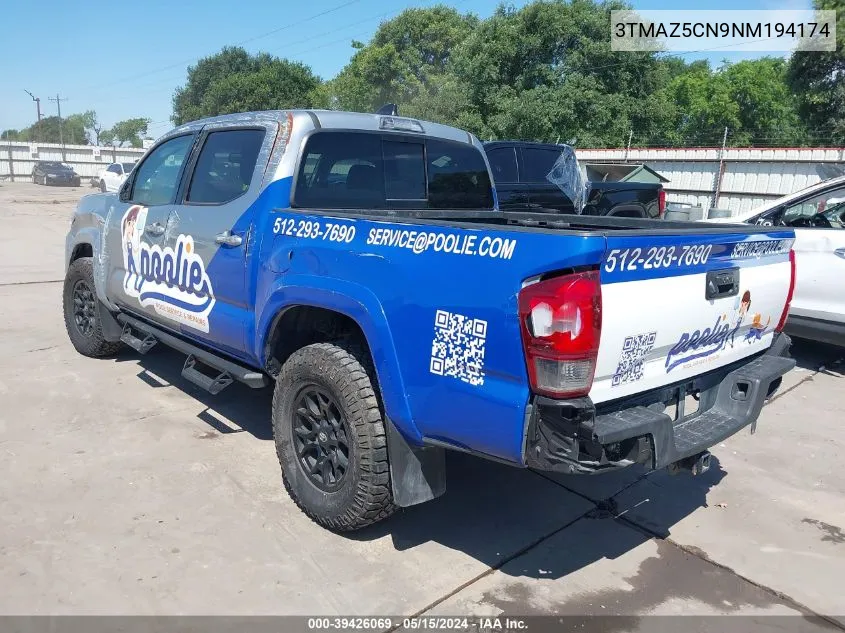 2022 Toyota Tacoma Sr5 V6 VIN: 3TMAZ5CN9NM194174 Lot: 39426069