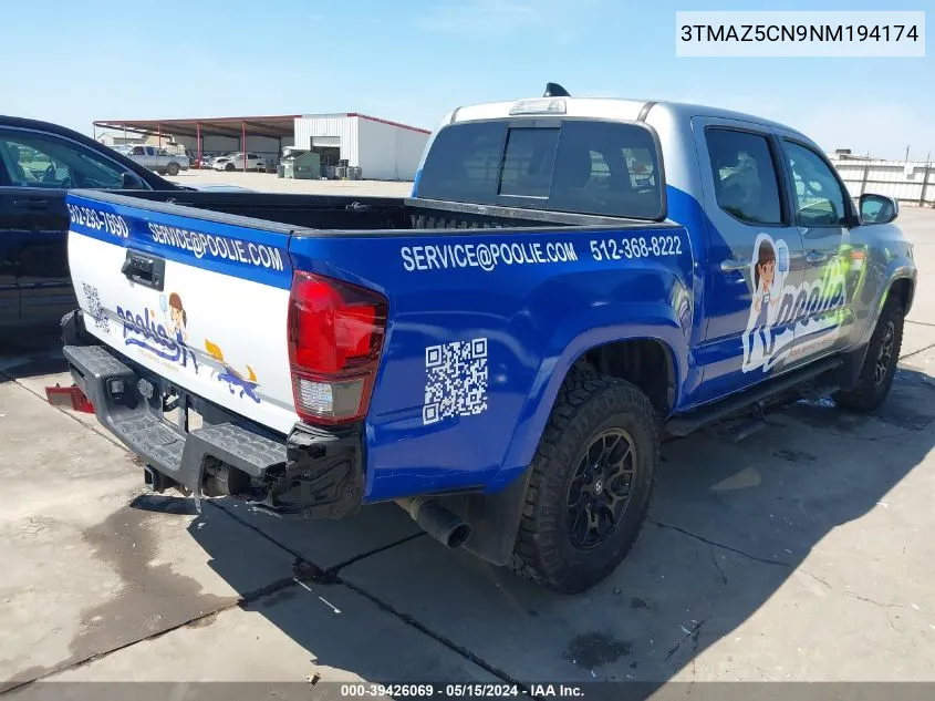 2022 Toyota Tacoma Sr5 V6 VIN: 3TMAZ5CN9NM194174 Lot: 39426069