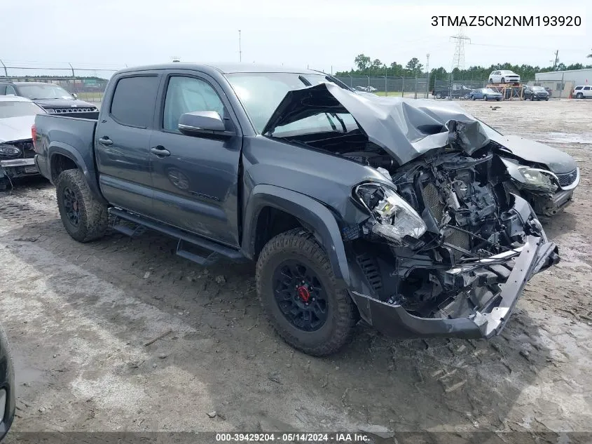 2022 Toyota Tacoma Sr5 V6 VIN: 3TMAZ5CN2NM193920 Lot: 39429204