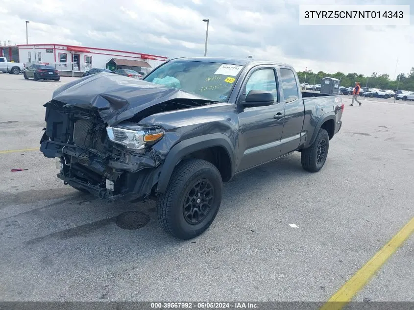 2022 Toyota Tacoma Sr V6 VIN: 3TYRZ5CN7NT014343 Lot: 39567992