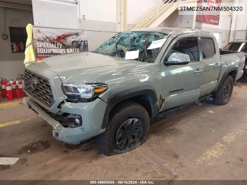 2022 Toyota Tacoma Trd Off Road VIN: 3TMCZ5AN7NM504320 Lot: 39685555