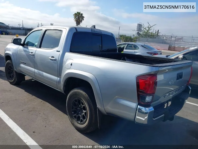 2022 Toyota Tacoma Sr5 V6 VIN: 3TMAZ5CN5NM170616 Lot: 39853549