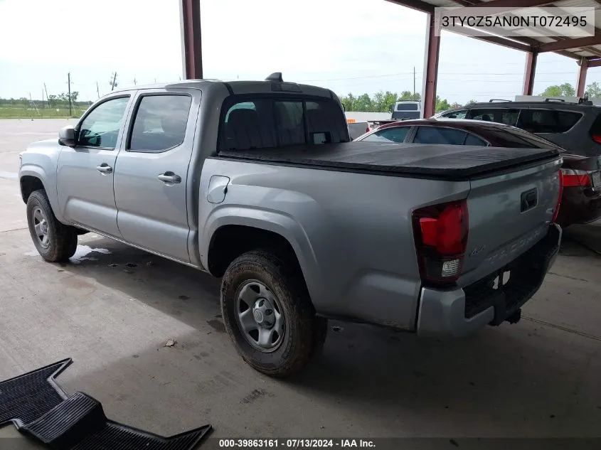 3TYCZ5AN0NT072495 2022 Toyota Tacoma Sr V6