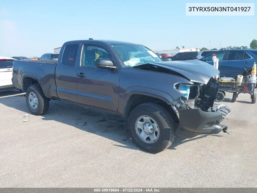 2022 Toyota Tacoma Sr VIN: 3TYRX5GN3NT041927 Lot: 39919664