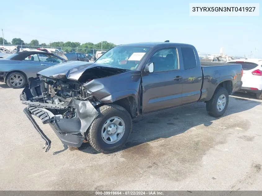 2022 Toyota Tacoma Sr VIN: 3TYRX5GN3NT041927 Lot: 39919664