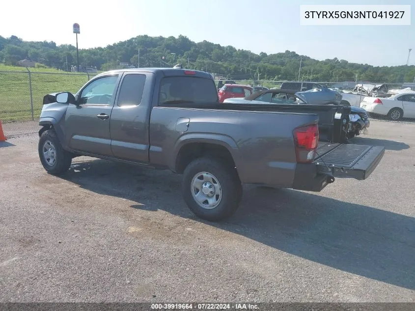 2022 Toyota Tacoma Sr VIN: 3TYRX5GN3NT041927 Lot: 39919664