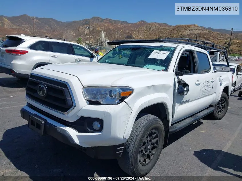 3TMBZ5DN4NM035310 2022 Toyota Tacoma Sr5 V6