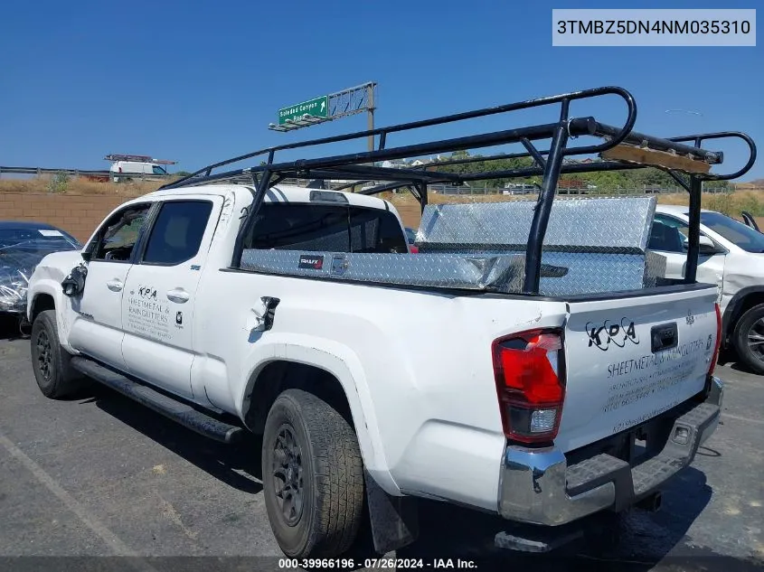 2022 Toyota Tacoma Sr5 V6 VIN: 3TMBZ5DN4NM035310 Lot: 39966196