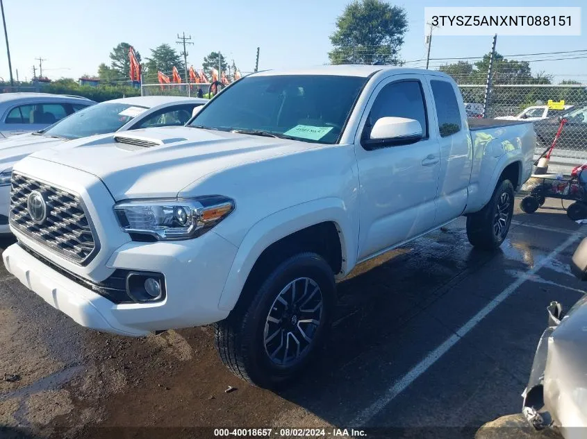 2022 Toyota Tacoma Trd Sport VIN: 3TYSZ5ANXNT088151 Lot: 40018657