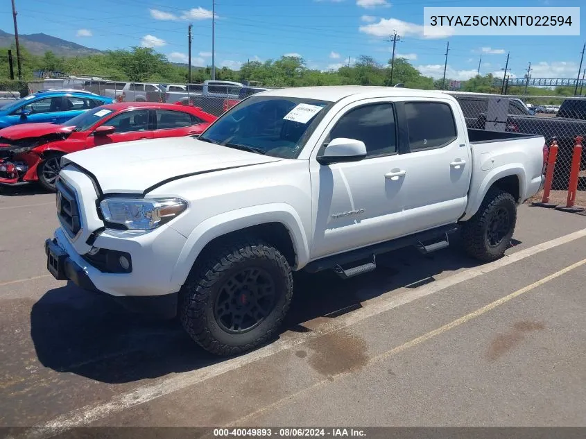 2022 Toyota Tacoma Sr5 V6 VIN: 3TYAZ5CNXNT022594 Lot: 40049893