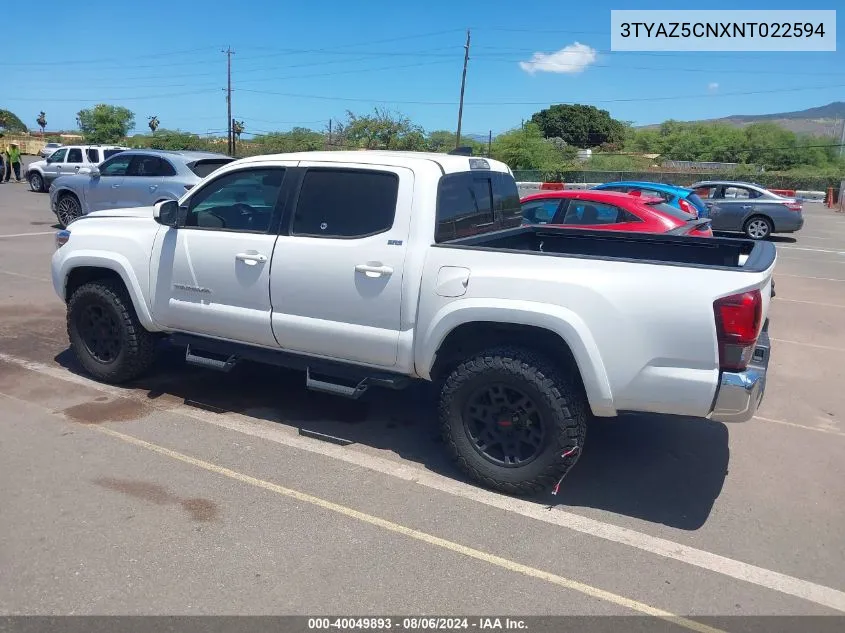 2022 Toyota Tacoma Sr5 V6 VIN: 3TYAZ5CNXNT022594 Lot: 40049893