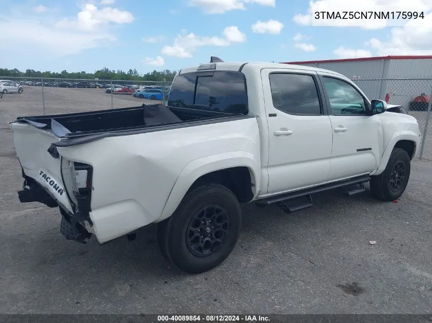 2022 Toyota Tacoma Sr5 V6 VIN: 3TMAZ5CN7NM175994 Lot: 40089854