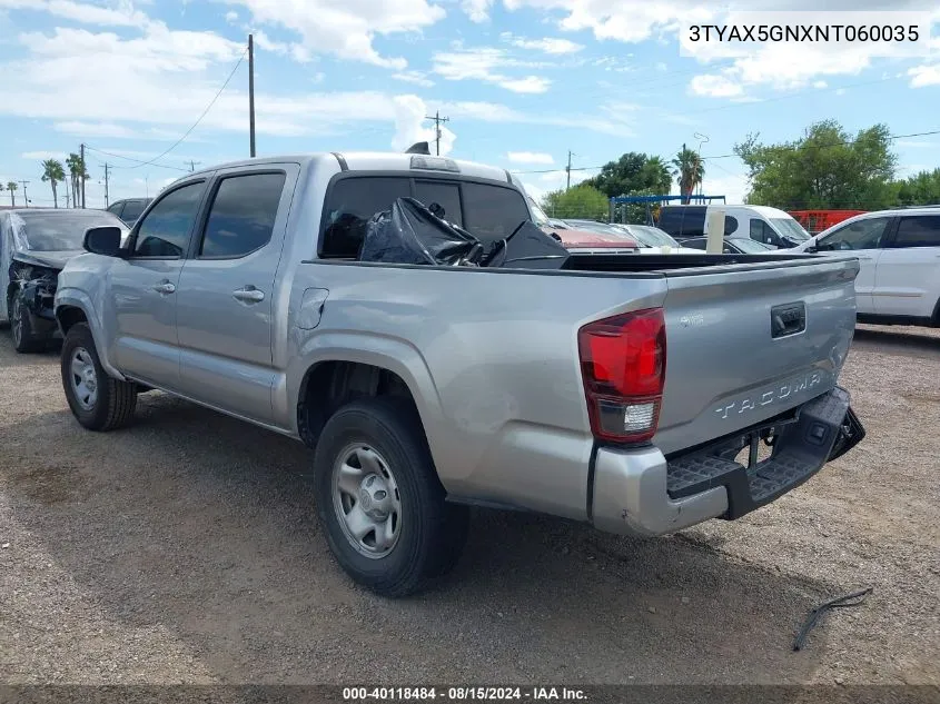 3TYAX5GNXNT060035 2022 Toyota Tacoma Sr