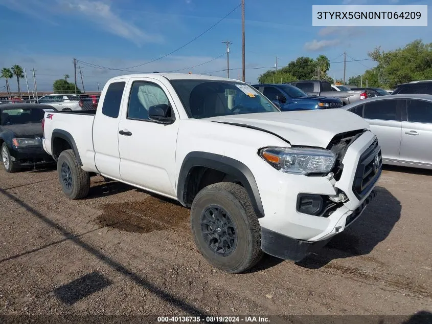 2022 Toyota Tacoma Sr VIN: 3TYRX5GN0NT064209 Lot: 40136735