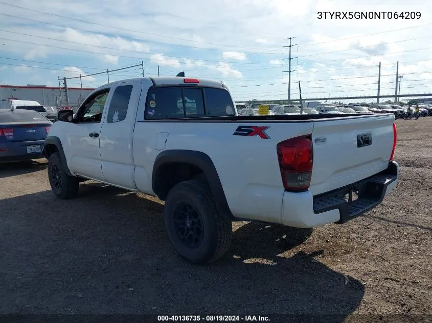 2022 Toyota Tacoma Sr VIN: 3TYRX5GN0NT064209 Lot: 40136735