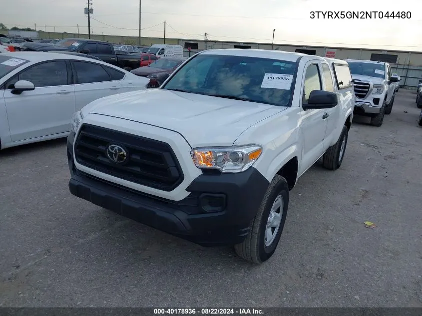 2022 Toyota Tacoma Sr VIN: 3TYRX5GN2NT044480 Lot: 40178936