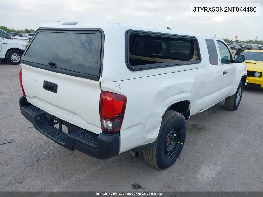 2022 Toyota Tacoma Sr VIN: 3TYRX5GN2NT044480 Lot: 40178936