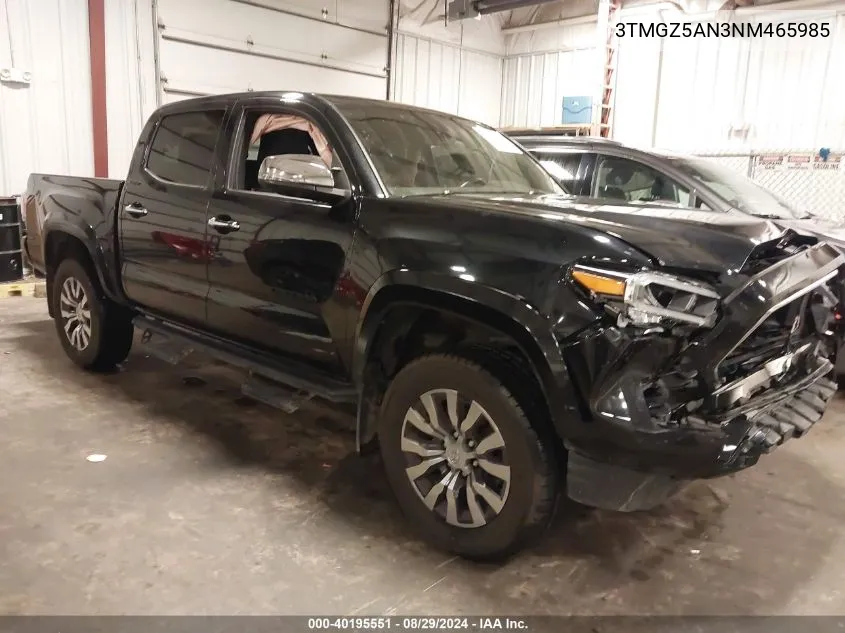 2022 Toyota Tacoma Limited VIN: 3TMGZ5AN3NM465985 Lot: 40195551