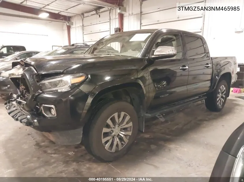 2022 Toyota Tacoma Limited VIN: 3TMGZ5AN3NM465985 Lot: 40195551