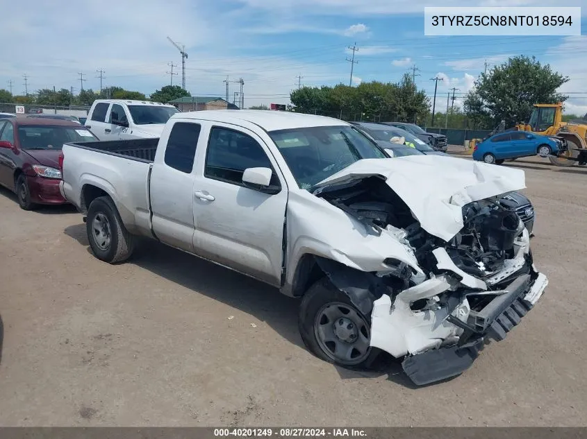 2022 Toyota Tacoma Sr V6 VIN: 3TYRZ5CN8NT018594 Lot: 40201249