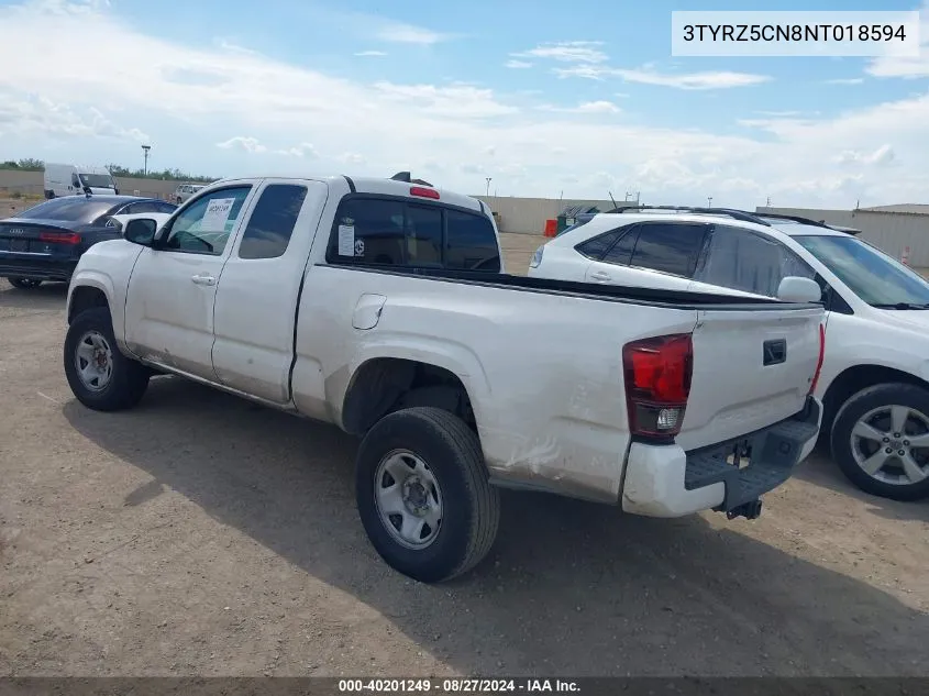 2022 Toyota Tacoma Sr V6 VIN: 3TYRZ5CN8NT018594 Lot: 40201249