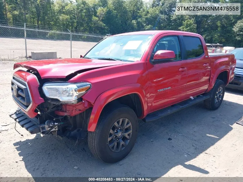 2022 Toyota Tacoma Sr5 V6 VIN: 3TMCZ5AN3NM475558 Lot: 40208483