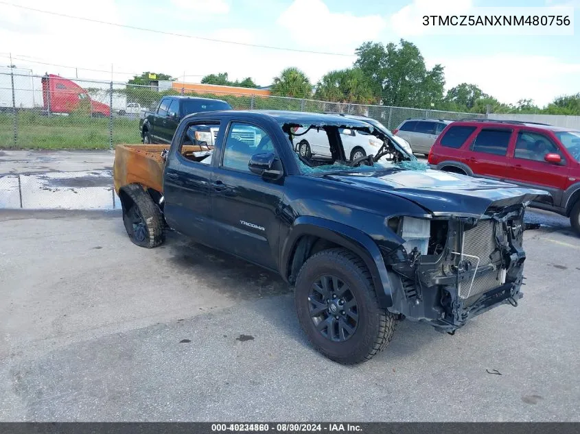 2022 Toyota Tacoma Sr5 V6 VIN: 3TMCZ5ANXNM480756 Lot: 40234860