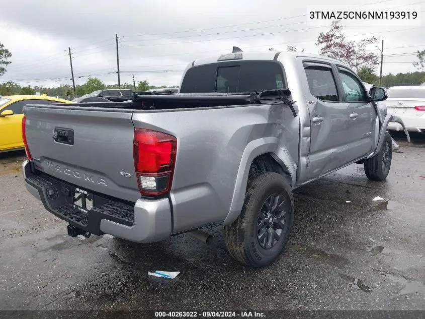 2022 Toyota Tacoma Double Cab/Sr5/Trd Sport/ VIN: 3TMAZ5CN6NM193919 Lot: 40263022