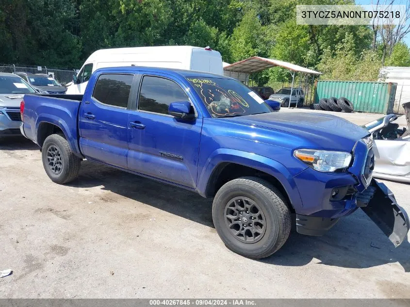 2022 Toyota Tacoma Sr5 V6 VIN: 3TYCZ5AN0NT075218 Lot: 40267845